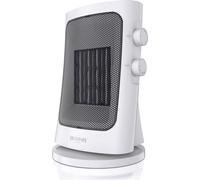 Brandson Aérotherme céramique 1500W avec 2 niveaux de puissance, poignée de transport & oscillation, protection contre la surchauffe, fusible thermique, protection contre le renversement, blanc
