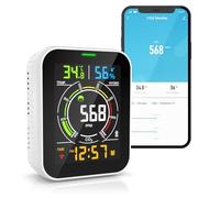 Brandson - Détecteur de CO2 WiFi - Compteur de qualité de l'air WLAN - Capteur de dioxyde de Carbone Mesure PPM - Tuya Smart Home - Ventilation d'air - Température - Humidité Hygromètre