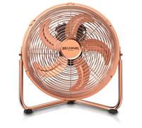 Brandson Machine à vent 34,5 cm, ventilateur de sol de style rétro, ventilateur, ventilateur sur pied, haut débit d'air, 55W, cuivre, lauréat 2025, support robuste, inclinable en continu, testé GS