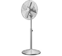 Brandson Ventilateur sur pied 35W avec oscillation 80 degrés en design chromé, rotor 30 cm, pied réglable en hauteur, 3 vitesses, inclinable à 30 degrés, ventilateur Ventilateur sur pied, GS, argenté