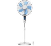 Brandson Ventilateur sur pied Silent avec télécommande et écran, ventilateur mobile, oscillation 80°, 60 watts, ventilateur silencieux, hauteur réglable, inclinable à 35°, blanc