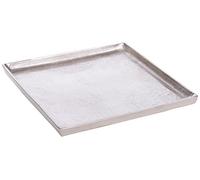 Brandsseller Assiette Décorative 25 x 25 cm Plateau à Décorer Plateau en Aluminium Argenté Carré Belle Décoration de Table