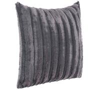 Brandsseller Coussin en fourrure exclusive de qualité supérieure - Imitation fourrure de vison - Particulièrement doux et douillet avec rembourrage - Dimensions : 50 x 50 cm - Anthracite