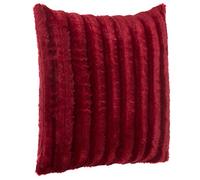 Brandsseller Coussin en Fourrure synthétique - Coussin Aspect Vison - Ultra Souple et Doux avec garnissage - Dimensions: 50 x 50 cm - Rouge