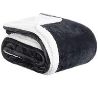 Brandsseller Couverture douillette en flanelle/sherpa - 150 x 200 cm - Couverture de canapé double face - Anthracite/blanc