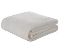 Brandsseller Couverture en flanelle, plaid super doux et douillet, uni, 220 x 240 cm, crème