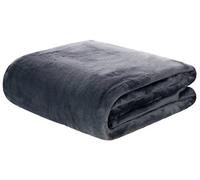 Brandsseller Couverture en flanelle super douce - Couvre-lit - Uni - 220 x 240 cm - Gris