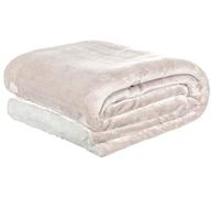 Brandsseller Couverture Polaire 100 x 150 cm - Couverture Douillette pour canapé en Polaire et Sherpa - Plaid Moelleux - Douce et réversible, Convient également pour bébé - Gris Clair/Blanc