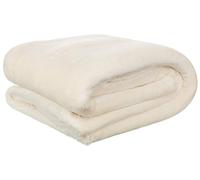 Brandsseller Couverture Polaire 100 x 150 cm - Couverture Douillette pour canapé en Polaire et Sherpa - Plaid Moelleux - Douce et réversible, Convient également pour bébé - Crème/Blanc