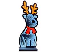 Brandsseller Éclairage de Noël LED avec effet infini - Figurine décorative Élan en plastique avec minuterie 6/18 h et câble 3 m, décoration intérieure moderne (16x7x40 cm)
