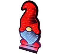 Brandsseller Éclairage de Noël LED avec effet infini - Figurine décorative Lutin en plastique avec minuterie 6/18 h et câble 3 m, décoration intérieure moderne (16x7x30 cm)