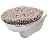 Brandsseller Housse d'abattant de WC 38 x 48 cm Découpe en microfibre douce Housse de siège de toilette pour un confort optimal et un style taupe