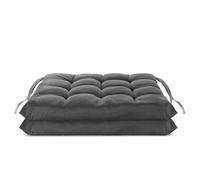 Brandsseller Lot de 2 Coussin de Chaise 40x40 cm Coussin d'assise Rembourrage de Chaise avec Fixations Décoration pour l'intérieur et l'extérieur piqué - Anthracite