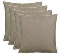 Brandsseller Lot de 4 Coussin d’extérieur 45x45 cm - Coussins décoratifs imperméables avec Passepoil - Résistants aux intempéries pour Jardin, Balcon, Terrasse et Canapé - Beige