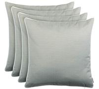 Brandsseller Lot de 4 Coussins d’extérieur 45x45 cm - Coussins décoratifs imperméables avec Passepoil en aspect Lin - Résistants aux intempéries pour Jardin, Balcon, Terrasse et Canapé - Gris Clair