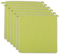 Brandsseller Lot de 6 Coussins de Chaise 40x40x4 cm - Galette de Chaise hydrofuge et anti-salissure avec Liens et Passepoil - pour l’intérieur et l’extérieur - Cuisine, Terrasse, Jardin - Vert