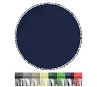 Brandsseller Nappe de Jardin Ø 160 cm Nappe à Franges extérieur Linge de Table Ronde expansé pour Le Jardin, la terrasse, Le Balcon résistante aux intempéries antidérapante - Bleu