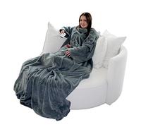 Brandsseller Plaid à Manches Couverture Douillette TV avec Chancelière et 2 Grandes Poches - Gris 170 cm x 200 cm