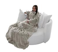 Brandsseller Plaid à Manches Couverture Douillette TV avec Chancelière et 2 Grandes Poches - Taupe 150 cm x 180 cm