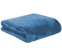 Brandsseller Plaid d'intérieur Couverture Douillette Couvre-lit en Microfibre Sensation Cachemire - Bleu- 220 x 240 cm