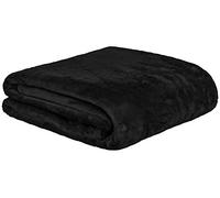Brandsseller Plaid d'intérieur Couverture Douillette Couvre-lit en Microfibre Sensation Cachemire - Noir - 150 x 200 cm