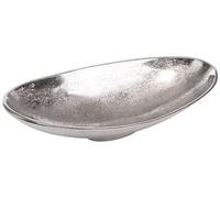 Brandsseller Plat ovale décorative Assiette en Aluminium 34 x 16 x 6 cm Plaque Argentée Coupe Métallique Plat à Servir Décoration de Table