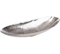 Brandsseller Plat ovale décorative Assiette en Aluminium 50 x 16 x 7 cm Plaque Argentée Coupe Métallique Plat à Servir Décoration de Table