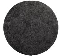 Brandsseller Tapis de Bain Ø 60 cm Tapis de Salle de Bain Paillasson de Salle de Bain Rond Chenille antidérapant Absorbant Lavable en Machine - Noir