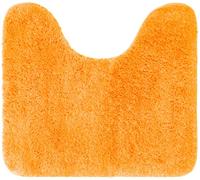 Brandsseller Tapis de bain antidérapant 45 x 50 cm avec découpe en microfibre douce pour toilettes, orange
