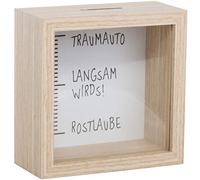 Brandsseller Tirelire Cadre Photo en Bois avec Fenêtre 14,5x14,5x6,5 cm - Tirelire décorative pour Cadeaux d'argent & Objectifs d'Épargne particuliers - Traumauto (Voiture de rêve)