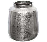 Brandsseller Vase de Fleurs 26,5 cm Vase de Décoration Vase de Table en Aluminium Argenté Décoration de Table - Ø 21 cm