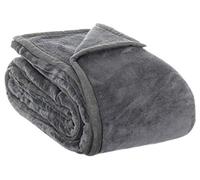 Brandsseller XL et XXL Plaid en Microfibre Couverture Douillette Couvre-lit - Anthracite - 220 x 240 cm