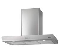 BRANDT BHB6902X - Hotte Murale Décorative - 606 m³/h - 3 Vitesses - Filtres Métal et Charbon - Éclairage LED - 90 cm - Inox