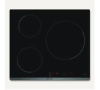 Brandt Table de cuisson à induction BPI6314B – Vitrocéramique, 3 foyers, 7200 Watts