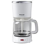 Brandt CAF1318S - Cafetière Filtre Électrique - Capacité 18 Tasses - Réservoir 1,8L - Verseuse en Verre - Fonction Maintien au Chaud 40 Minutes - Blanche