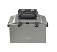 BRANDT - FRI2203E - Friteuse 100% sans BPA - Grande Capacité de 5 Litres - indicateurs Lumineux - Thermostat réglable jusqu'à 190°C - Puissance : 3000W