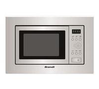 BRANDT Micro-ondes Encastrable 700w 17L - Technologie QuattroPulse, Plateau Tournant Ø24.5cm - INOX - Inox