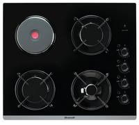 brandt table de cuisson mixte 51cm 4 feux noir bpg6413bm