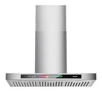 BRANO Hotte murale de 76,2 cm 900 CFM avec commande vocale/geste/tactile, hotte de cuisine en acier inoxydable avec ventilateur d'échappement à 4 vitesses, mode mémoire, lumières réglables