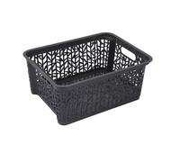BranQ Home essential Panier de rangement universel, multifonctionnel, en plastique, design bambou, sans BPA, taille M, 5,4 l, 1 pièce, anthracite