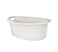 Branq Bol à linge en coton avec poignées Blanc antique 40 l