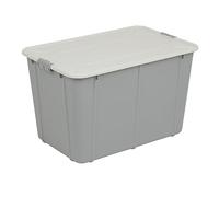 BranQ Home essential, Grande boîte de rangement robuste de 60 litres avec couvercle verrouillable à clipser, boîte de rangement empilable en plastique sans BPA, idéale pour le garage et le rangement à