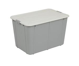 BranQ Home essential, Grande boîte de rangement robuste de 60 litres avec couvercle verrouillable à clipser, boîte de rangement empilable en plastique sans BPA, idéale pour le garage et le rangement à