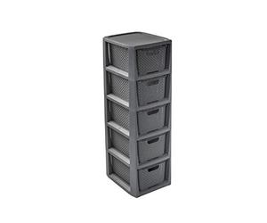 BranQ - Home Essential Lot de 5 paniers en Plastique polypropylène sans BPA Anthracite 29,5 x 24 x 80 cm