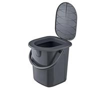 BranQ - Home Essential, Made from 100% Recycled Materials, Mobile Camping Toilet, 22 L, with Maximum Load Capacity up to 120 kg, Grey