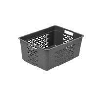 BranQ - Home essential Panier de rangement universel, multifonction, design coton, plastique, sans BPA, taille L - 10 l, 1 pièce. Gris-marron