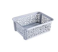 BranQ Home essential Panier de rangement universel, multifonctionnel, en plastique sans BPA, taille S : 2,5 l, 1 pièce, gris clair
