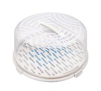 BranQ Home essential Récipient à gâteau rond avec couvercle haut, poignée de transport pratique et insert réfrigérant, en plastique (PP), sans BPA, crème/transparent, 334 x 156 mm