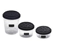 BranQ - Home essential Rukkola Twist Set avec couvercle à visser en plastique sans BPA Noir Différentes tailles