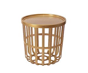 BranQ - Home essential, Table Basse Design Fonctionnelle et Moderne Zen en Plastique ABS de qualité supérieure sans BPA avec Housse Amovible dorée